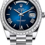 Rolex Day-Date 40 40mm Blue ombré Dial Diamond Set Bezel President Bracelet - 228396TBR | 2024 Model