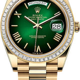 Rolex Day-Date 40 40mm Green ombré Dial Diamond Set Bezel President Bracelet - 228398TBR | 2024 Model