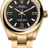 Rolex Oyster Perpetual 28 Mm 18 Ct Yellow Gold Black Dial Oyster Bracelet - 276208 - 2026