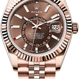 Rolex Sky-Dweller 42mm Chocolate Dial Fluted Bezel Jubilee Bracelet - 336935 | 2024 Model