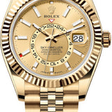 Rolex Sky-Dweller Yellow Gold 42mm Champagne Dial Fluted Bezel Jubilee Bracelet - 336938 | 2024 Model