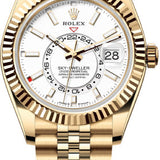 Rolex Sky-Dweller Yellow Gold 42mm Intense White Dial Fluted Bezel Jubilee Bracelet - 336938 | 2024 Model