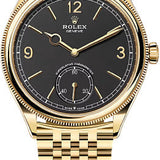 Rolex 1908 39mm Yellow Gold Intense Black Dial Divided Bezel Settimo Bracelet - 52508 - 2025