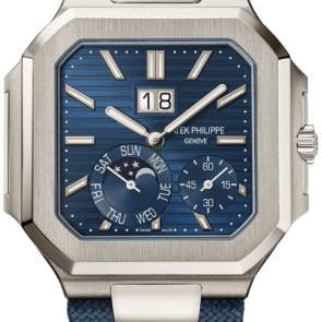 Patek Philippe Cubitus Grand Date Day & Moon Phases Platinum 45mm Blue Dial 5822P - 001 - Luxury Time NYC