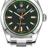 Rolex Milgauss 40 mm Green Crystal Stainless Steel Black Dial Watch - 116400GV
